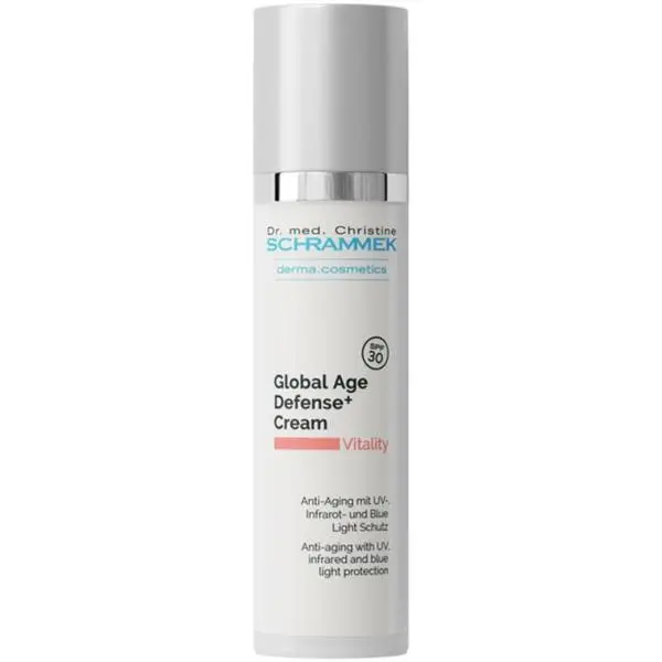 Dr. Christine Schrammek Дневен крем против стареене с UVA/UVB защита - Dr. Christine Schrammek Derma Cosmetics Global Age Defense+ Cream Vitality SPF30, 50 мл