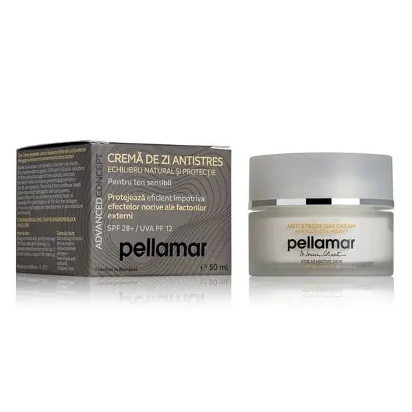 Pellamar Дневен крем против стрес със слънцезащита SPF 28+/UVA PF 12 - Pellamar AdvancedConcept Anti Stress Day Cream, 50 мл