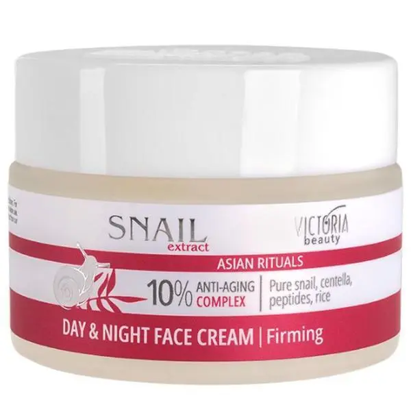 Camco Дневен/нощен крем за лице против бръчки с екстракт от охлюв - Camco, Victoria Beauty Snail Extract Asian Rituals Day&amp;Night Face Cream Firming - FG0770153, 50 мл