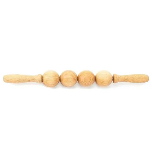 Tuuli Дървен масажен валяк с топка &ndash; Мадеротерапия, Натурален - Tuuli, 1 бр