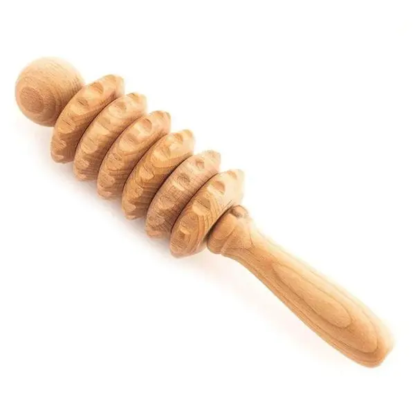 Tuuli Дървен масажен валяк за гръб, врат и рамене, естествен - Tuuli, 1 бр