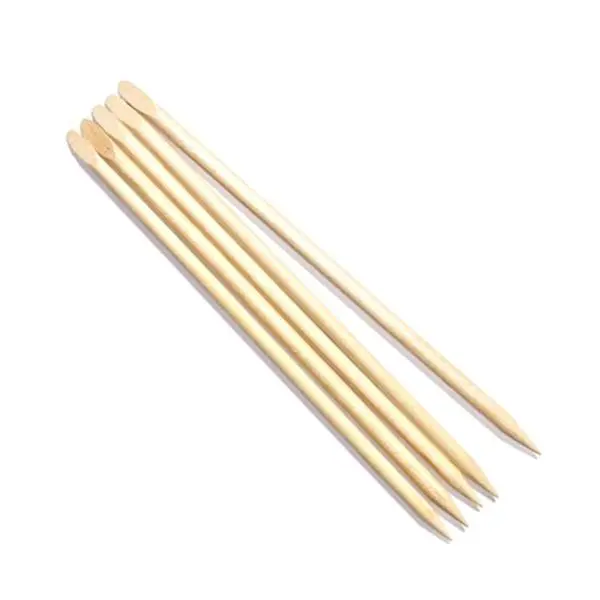 Beautyfor Дървени пръчки за кожички с кос връх - Beautyfor Wooden Cuticle Pusher Slant, 140мм, 5 броя