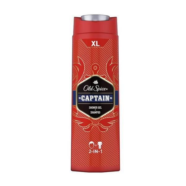 Old Spice Душ гел и шампоан за мъже - Old Spice Captain душ гел + шампоан 2в1, 400 мл