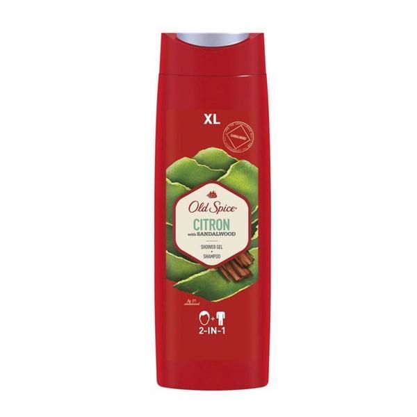 Old Spice Душ гел и шампоан за мъже - Old Spice Citron Shower Gel + Shampoo 2in1 with Sandalwood, 400 мл