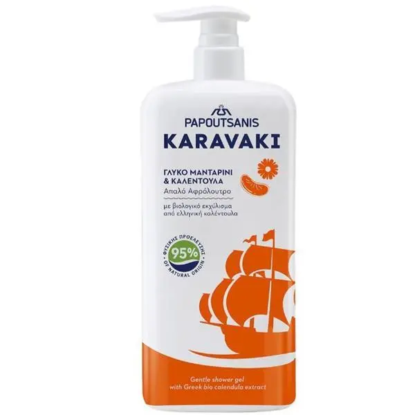 Karavaki Душ гел Karavaki с мандарина и невен, 750 мл