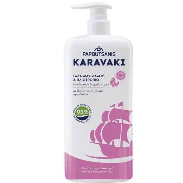 Karavaki Душ гел с бадемово мляко и слънчоглед - Karavaki душ гел с бадемово мляко и слънчоглед, 750 мл