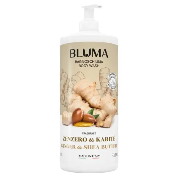 Bluma Душ гел с джинджифил и масло от ший, Bluma 1000 мл