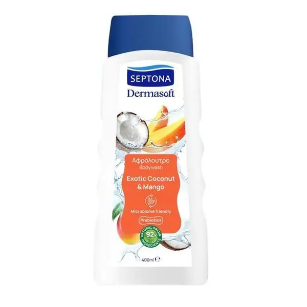 Septona Душ гел с кокос и манго - Septona Dermasoft Bodywash Exotic Coconut &amp; Mango, 400 мл