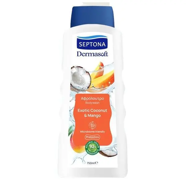 Septona Душ гел с кокос и манго - Septona Dermasoft Bodywash Exotic Coconut &amp; Mango, 750 мл