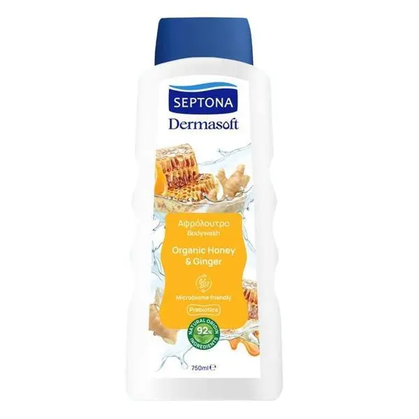 Septona Душ гел с мед и джинджифил - Septona Dermasoft Bodywash Organic Honey &amp; Ginger, 750 мл