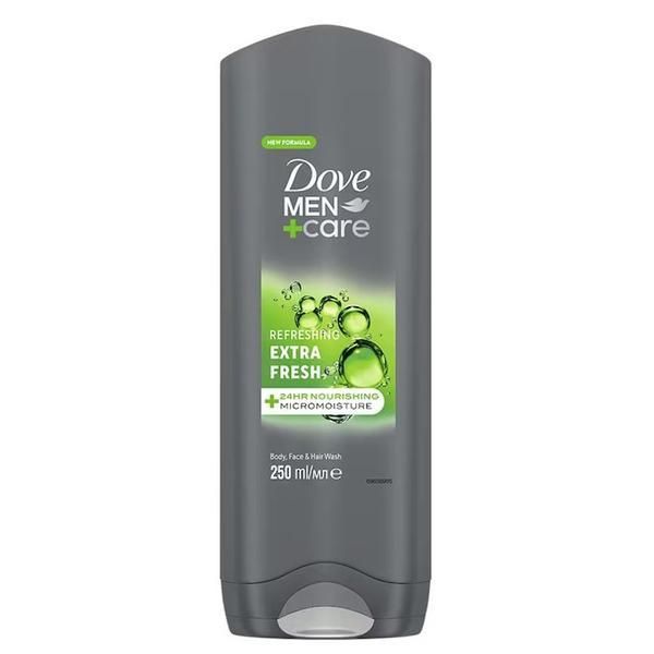 Dove Душ гел за мъже - Dove Men +Care Refreshing Extra Fresh Body, Face &amp; Hair Wash, 250 мл