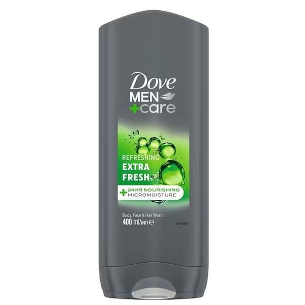 Dove Душ гел за мъже - Dove Men +Care Refreshing Extra Fresh Body, Face &amp; Hair Wash, 400 мл