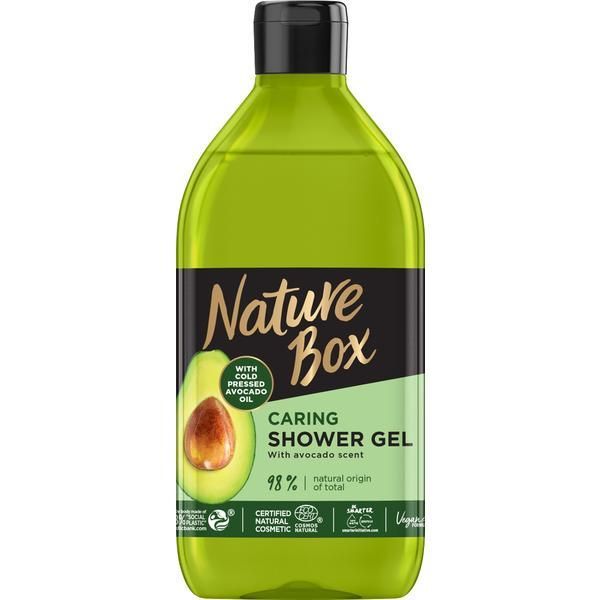Nature Box Душ гел за оптична грижа със студено пресовано масло от авокадо - Nature Box, 385 мл