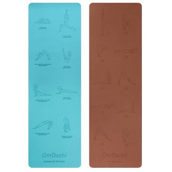 OmDashi Двулицев килим Yoga матрак OmDashi, 183 см x 61см x 6мм, 1 бр