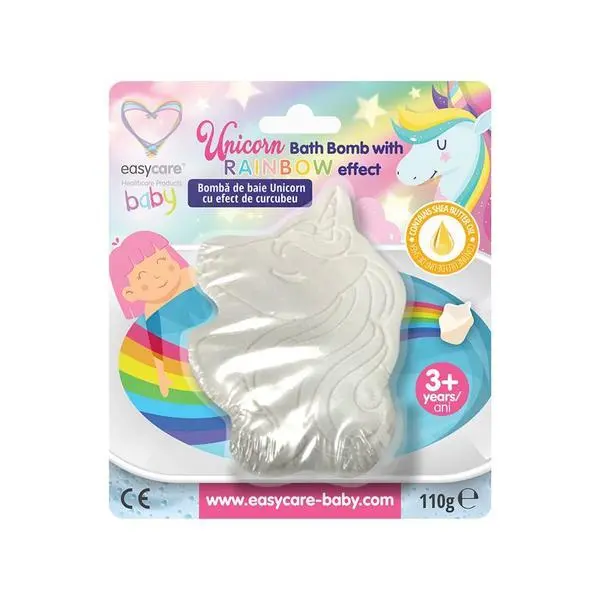 Easy Care Baby Еднорог бомба за вана с ефект на дъгата - Easycare Baby Unicorn Bath Bomb With Rainbow Effect, 110 гp