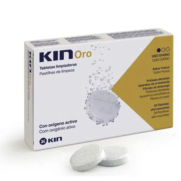 Kin Ефервесцентни таблетки за почистване на протези и ортодонтски апарати - KIN Oro, 30 бр