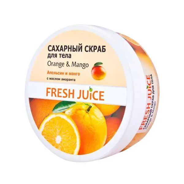 Fresh Juice Ексфолиант за тяло с портокал и манго Fresh Juice, 225мл