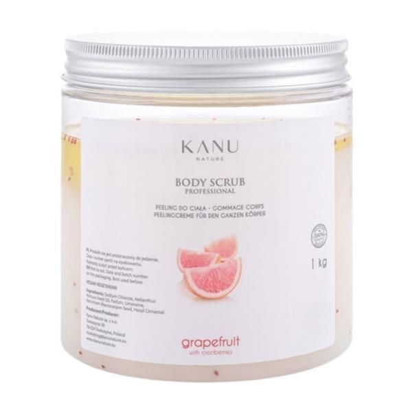 Kanu Nature Ексфолиращ скраб за тяло с грейпфрут и боровинки - KANU Nature Body Scrub Professional Grapefruit with Cranberries, 1000 гр