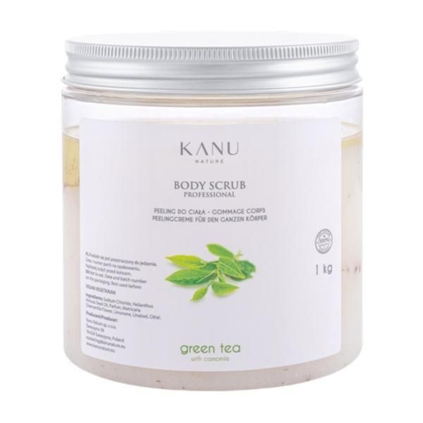 Kanu Nature Ексфолиращ скраб за тяло със зелен чай и лайка - KANU Nature Body Scrub Professional Green Tea with Camomile, 1000 гр