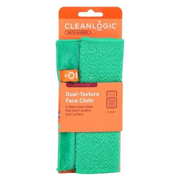 Cleanlogic Ексфолираща кърпа за чувствителна кожа, с две текстури - Cleanlogic Bath &amp; Body Dual-Texture Face Cloth, 1 бр