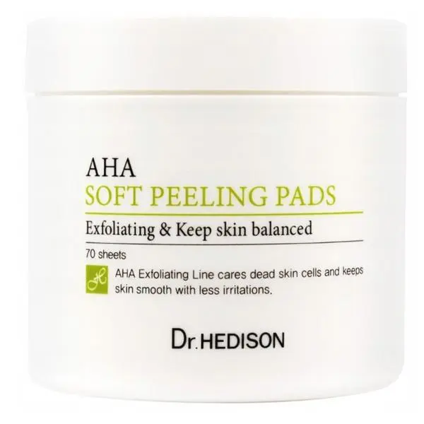 Dr. Hedison Eксфолиращи тампони за почистване и ревитализиране на кожата - Dr. Hedison AHA Soft Peeling Pads, 70 бр