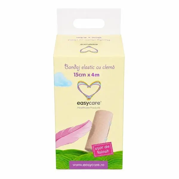 Easy Care Еластична превръзка с клипсове - EasyCare 15 см x 4 м, 1 бр