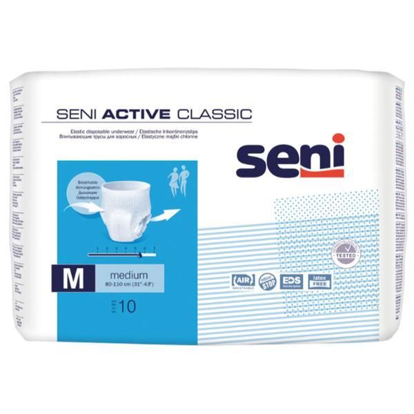 Seni Еластични гащички пелени за възрастни Seni Active Classic Elastic Disposable Underwear, Medium, 10 бр