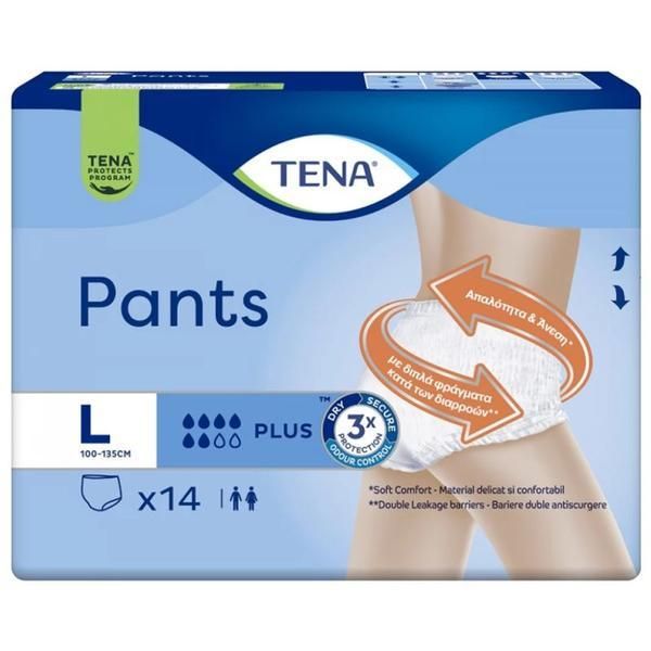 Tena Еластични гащички при инконтиненция - Tena Pants Plus, размер L, 14 бр