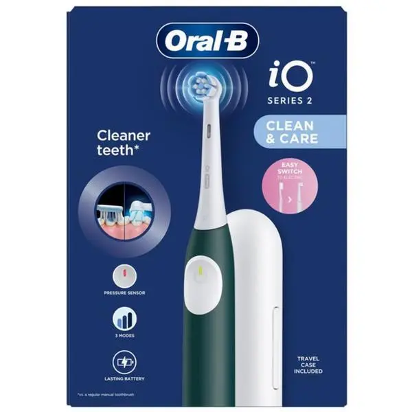 Oral-B Електрическа четка за зъби - Oral-B iO Series 2 Clean&amp;Care, зелен цвят, 1 бр