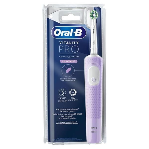 Oral-B Електрическа четка за зъби - Oral-B Vitality Pro, лилаво, 1 брой