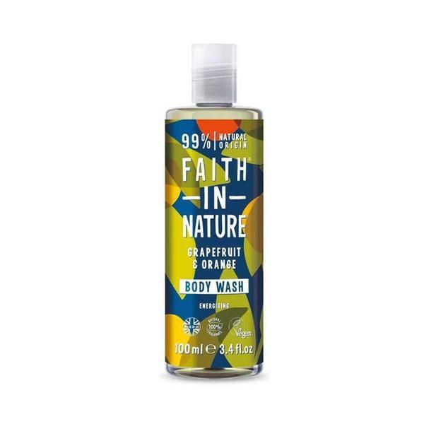 Faith in Nature Енергизиращ натурален душ гел с грейпфрут и портокал - Faith in Nature Grapefruit &amp; Orange Body Wash Energizing, 100 мл