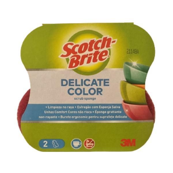 3M Ергономична гъба - 3M Scotch Brite Universal Delicate Color, 2 бр