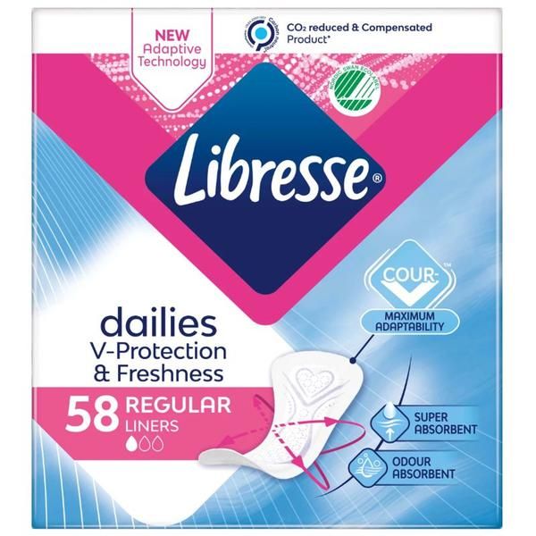 Libresse Ежедневни абсорбенти - Libresse Dailies Fresh Regular, 58 бр