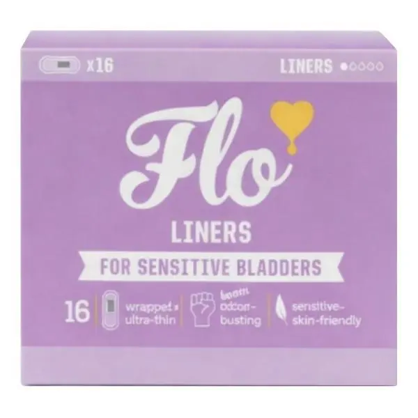 Flo Ежедневни превръзки с активен въглен с крилца - Flo Liners, 16 бр