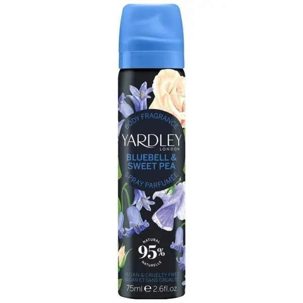 Yardley Флорален спрей за тяло - Yardley London Bluebell &amp; Sweet Pea Body Fragrance, 75 мл