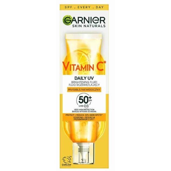 Garnier Флуиден крем с SPF 50+ - Garnier Skin Naturals Vitamin C Daily UV Invisible, 40 мл