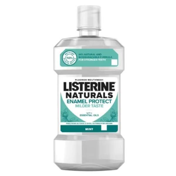 Listerine Флуорна вода за уста с мента - Listerine Natural Enamel Protect Mint, 500 мл