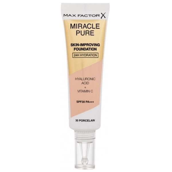 Max Factor Фон дьо тен - Max Factor Miracle Pure Skin-Improving Foundation SPF 30 PA+++, нюанс 30 Porcelain, 30 мл