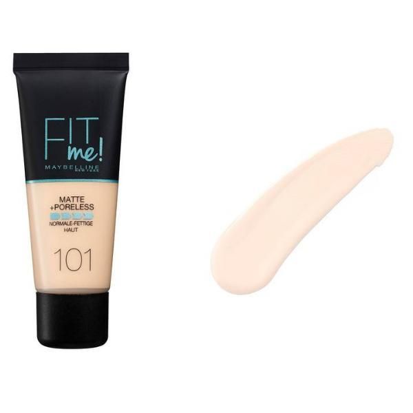 Maybelline Фон дьо тен - Maybelline Fit Me! Matte + Poreless Normal to Oily Skin, нюанс 101 True Ivory, 30 мл