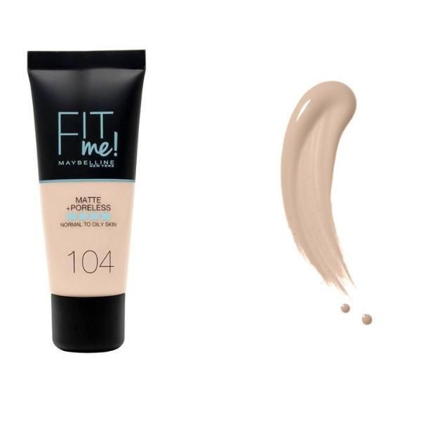 Maybelline Фон дьо тен - Maybelline Fit Me! Matte + Poreless Normal to Oily Skin, нюанс 104 Soft Ivory, 30 мл