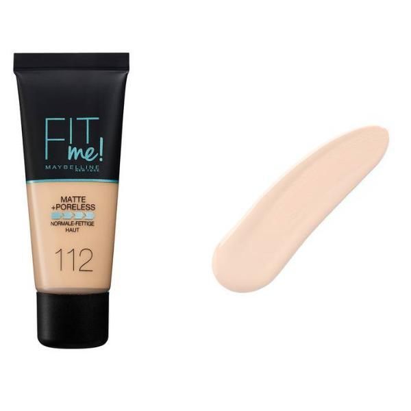 Maybelline Фон дьо тен - Maybelline Fit Me! Matte + Poreless Normal to Oily Skin, нюанс 112 Soft Beige, 30 мл