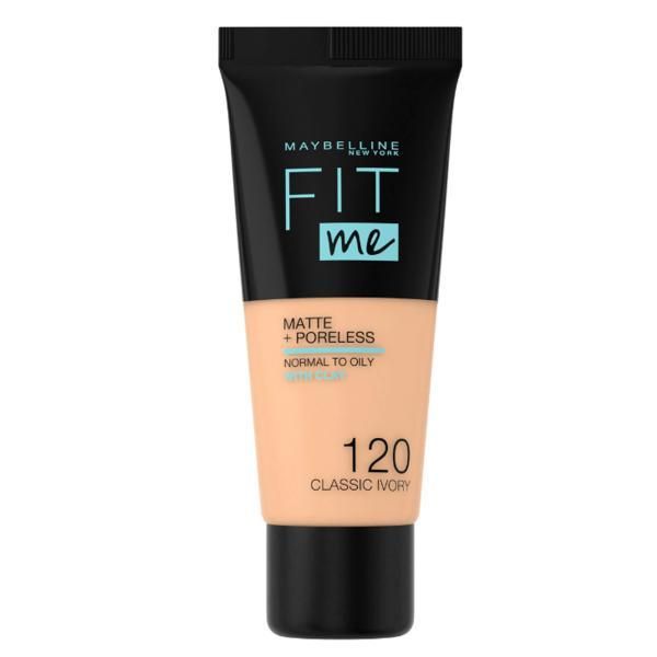 Maybelline Фон дьо тен - Maybelline Fit Me! Matte + Poreless Normal to Oily Skin, нюанс 120 Classic Ivory, 30 мл