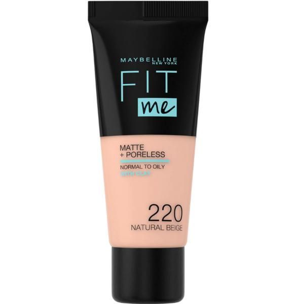 Maybelline Фон дьо тен - Maybelline Fit Me! Matte + Poreless Normal to Oily Skin, нюанс 220 Natural Beige, 30 мл