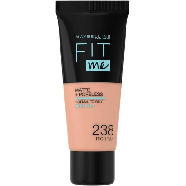 Maybelline Фон дьо тен - Maybelline Fit Me! Matte + Poreless Normal to Oily Skin, нюанс 238 Rich Tan, 30 мл