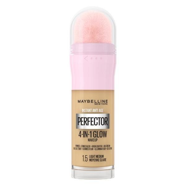 Maybelline Фон дьо тен Maybelline New York - Instant Anti-Age Perfector 4 in 1 Glow Foundation, нюанс 1.5 Light Medium, 20 мл