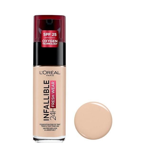 L'Oreal Paris Фон дьо тен, устойчив на трансфер - L&#039;Oreal Paris Infaillible 24H Fresh Wear, нюанс 15 Porcelaine 30 мл