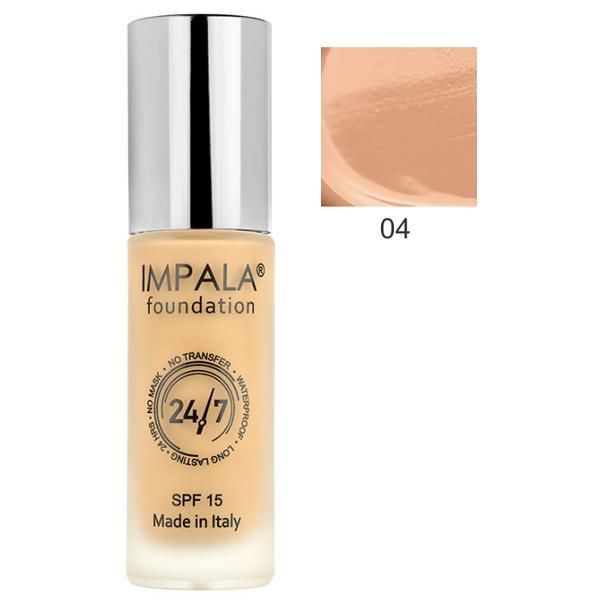 Impala Фон дьо тен за устойчив трансфер с SPF 15 Impala 24/7, нюанс 04 Sand, 30мл