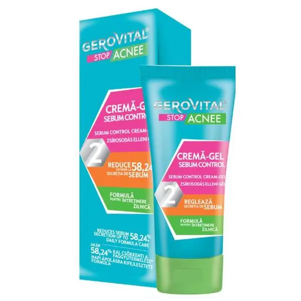 Gerovital Гел крем контрилиращ себума - Gerovital Stop Acnee Sebum Control Cream-Gel, 50мл