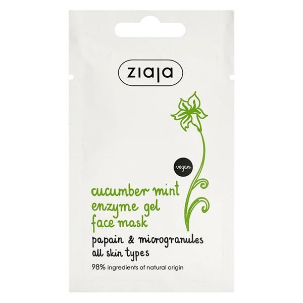 Ziaja Гел маска за лице с екстракт от краставица - Ziaja Cucumber Mint Enzyme Gel Mask, 7 мл