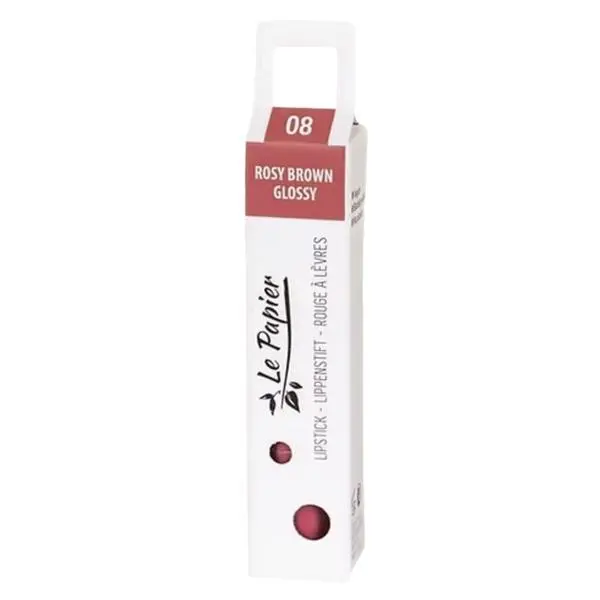Beauty Made Easy Гланцово червило в хартиена туба  Beauty Made Easy Le Papier, нюанс Rosy Brown 08 Glossy, 12.5 гр